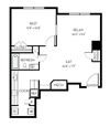 Johnson I Barrington Park 1 bedroom 1 bath floor plan apartment Johnson I Barrington Park 1 bedroom 1 bath floor plan apartment at Barrington Park Apartments, Virginia